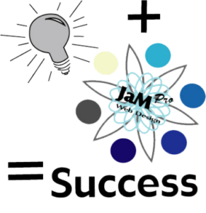 lightbulb plus sign jam pro web design logo equals sign success