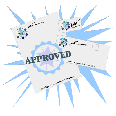 logo on letterhead with envelope and sticker with approved seal